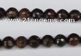 CBZ94 15.5 inches 8mm faceted round bronzite gemstone beads