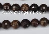 CBZ95 15.5 inches 10mm faceted round bronzite gemstone beads