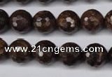 CBZ96 15.5 inches 12mm faceted round bronzite gemstone beads