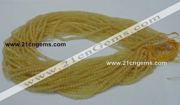 CCA01 15.5 inches 3mm round yellow calcite gemstone beads wholesale