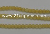 CCA02 15.5 inches 4mm round yellow calcite gemstone beads wholesale