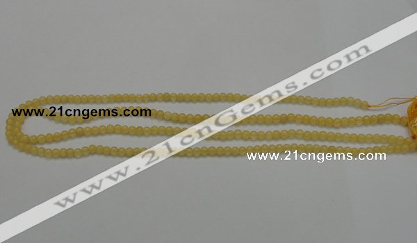 CCA02 15.5 inches 4mm round yellow calcite gemstone beads wholesale