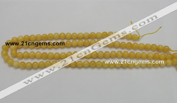 CCA04 15.5 inches 8mm round yellow calcite gemstone beads wholesale