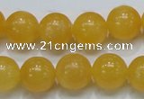 CCA07 15.5 inches 14mm round yellow calcite gemstone beads wholesale