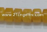 CCA09 15.5 inches 10*16mm wheel-shaped yellow calcite gemstone beads