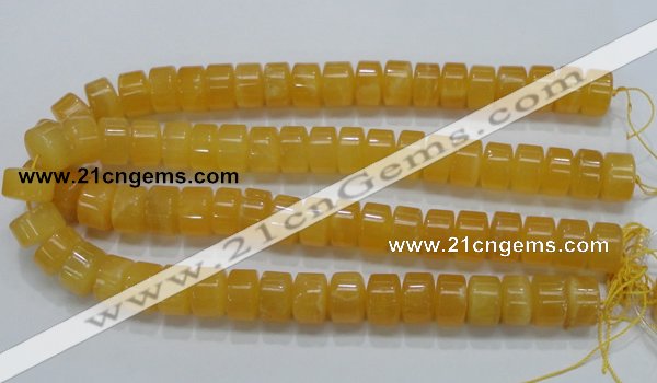 CCA09 15.5 inches 10*16mm wheel-shaped yellow calcite gemstone beads