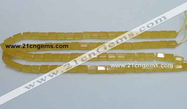 CCA10 15.5 inches 6*10mm cuboid yellow calcite gemstone beads