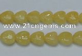 CCA11 15.5 inches 10*10mm heart yellow calcite gemstone beads