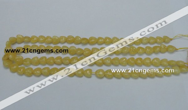 CCA11 15.5 inches 10*10mm heart yellow calcite gemstone beads