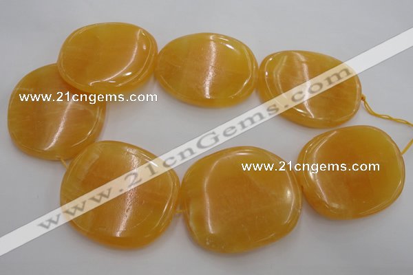 CCA30 15.5 inches 35*38mm – 40*42mm freeform calcite gemstone beads