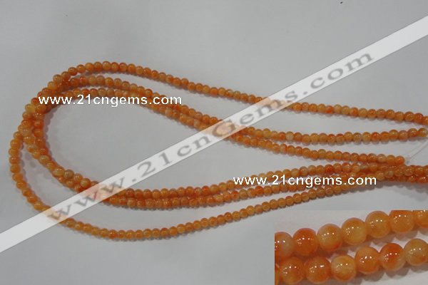 CCA300 15.5 inches 4mm round orange calcite gemstone beads wholesale