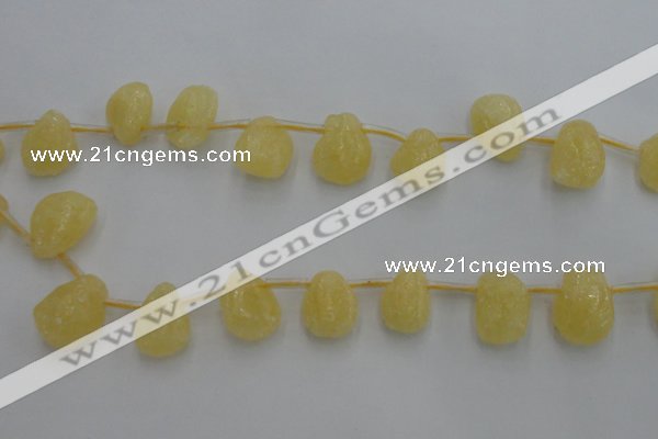 CCA33 Top-drilled 12*16mm nuggets calcite gemstone beads wholesale