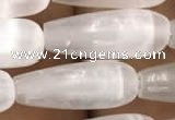 CCA374 15.5 inches 6*16mm teardrop white calcite gemstone beads