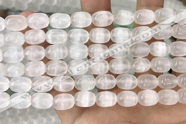 CCA379 15.5 inches 8*10mm rice white calcite gemstone beads