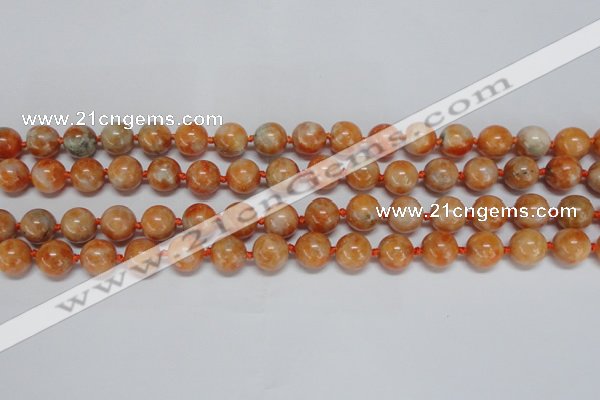 CCA453 15.5 inches 10mm round orange calcite gemstone beads