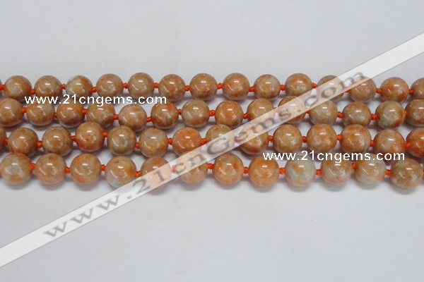 CCA454 15.5 inches 12mm round orange calcite gemstone beads