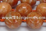 CCA457 15.5 inches 18mm round orange calcite gemstone beads