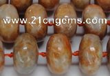 CCA460 15.5 inches 10*16mm rondelle orange calcite gemstone beads