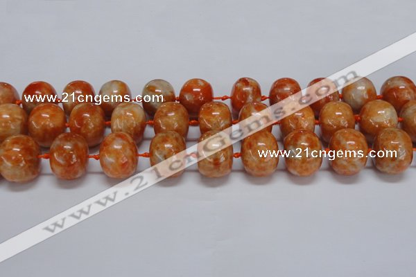 CCA461 15.5 inches 15*20mm rondelle orange calcite gemstone beads