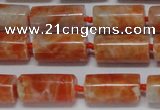 CCA465 15.5 inches 8*16mm tube orange calcite gemstone beads