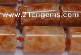 CCA467 15.5 inches 15*22mm tube orange calcite gemstone beads