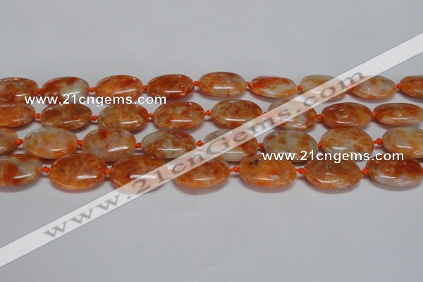 CCA483 15.5 inches 15*20mm oval orange calcite gemstone beads