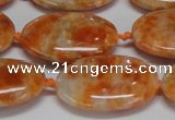 CCA484 15.5 inches 18*25mm oval orange calcite gemstone beads