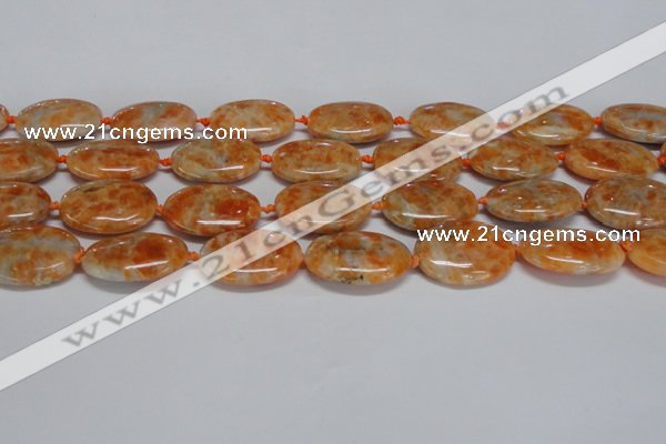 CCA484 15.5 inches 18*25mm oval orange calcite gemstone beads
