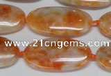 CCA485 15.5 inches 15*30mm oval orange calcite gemstone beads