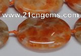 CCA486 15.5 inches 22*30mm oval orange calcite gemstone beads