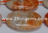 CCA487 15.5 inches 25*35mm oval orange calcite gemstone beads