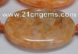 CCA489 15.5 inches 30*40mm oval orange calcite gemstone beads