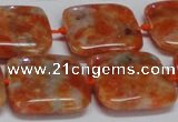 CCA493 15.5 inches 20mm square orange calcite gemstone beads