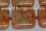 CCA494 15.5 inches 25mm square orange calcite gemstone beads