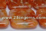 CCA495 15.5 inches 30mm square orange calcite gemstone beads