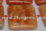 CCA496 15.5 inches 35mm square orange calcite gemstone beads