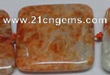 CCA497 15.5 inches 40mm square orange calcite gemstone beads