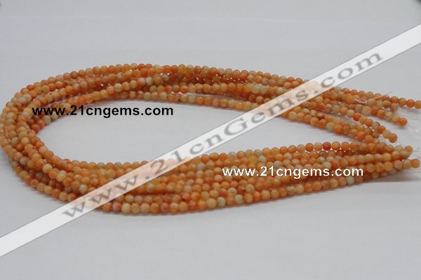 CCA50 15.5 inches 4mm round orange calcite gemstone beads wholesale