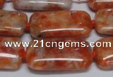 CCA500 15.5 inches 15*30mm rectangle orange calcite gemstone beads