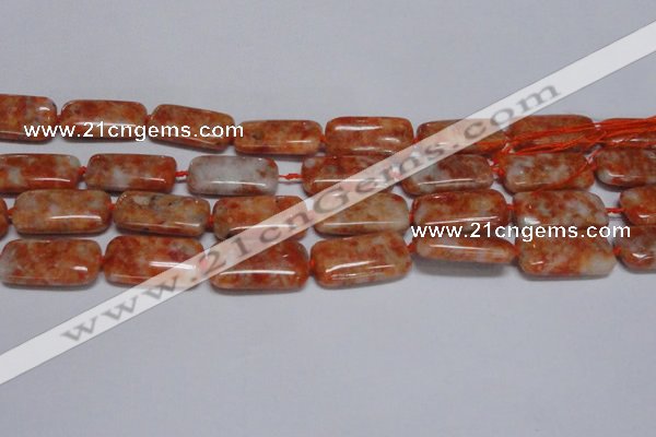 CCA500 15.5 inches 15*30mm rectangle orange calcite gemstone beads