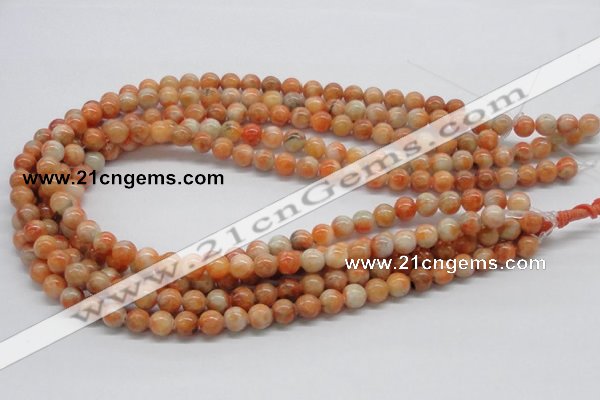 CCA51 15.5 inches 8mm round orange calcite gemstone beads wholesale