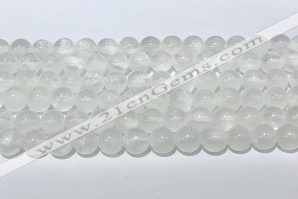 CCA511 15.5 inches 8mm round white calcite gemstone beads