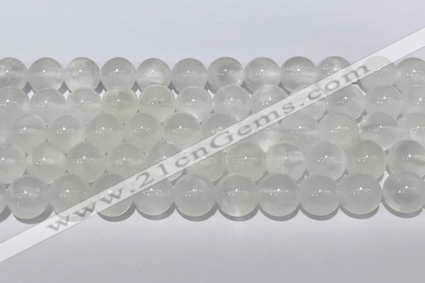 CCA512 15.5 inches 10mm round white calcite gemstone beads