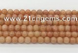 CCA514 15.5 inches 6mm round peach calcite gemstone beads