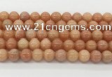 CCA516 15.5 inches 10mm round peach calcite gemstone beads