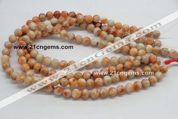 CCA52 15.5 inches 10mm round orange calcite gemstone beads wholesale