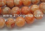 CCA53 15.5 inches 12mm round orange calcite gemstone beads wholesale