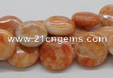 CCA55 15.5 inches 16mm flat round orange calcite gemstone beads