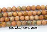 CCA554 15.5 inches 12mm round peach calcite gemstone beads