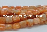 CCA56 15.5 inches 8*8mm square orange calcite gemstone beads